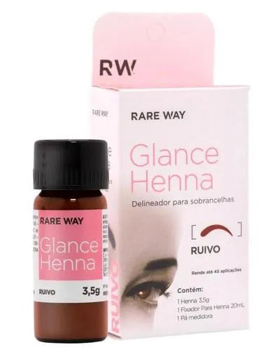 Henna para Sobrancelha Glance Ruivo Rare Way