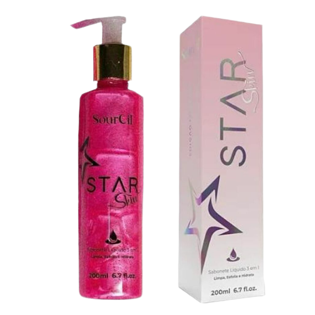 Star skin Sabonete liquido 3 em 1 - Limpa, esfolia e hidrata