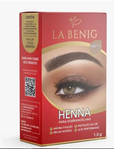 Henna La Benig Alta Fixação Profissional 1,5g preto