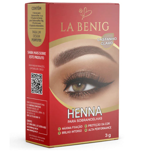 Henna La Benig Alta Fixação Profissional 3g castanho claro